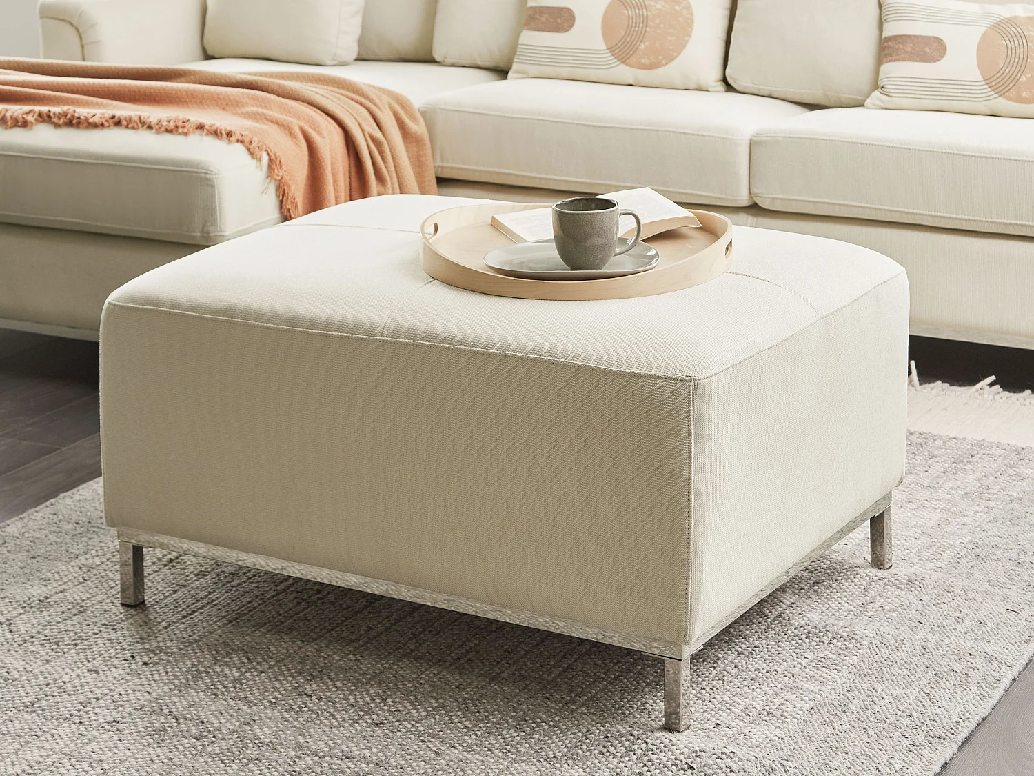Ottoman OSLO Tissu Beige