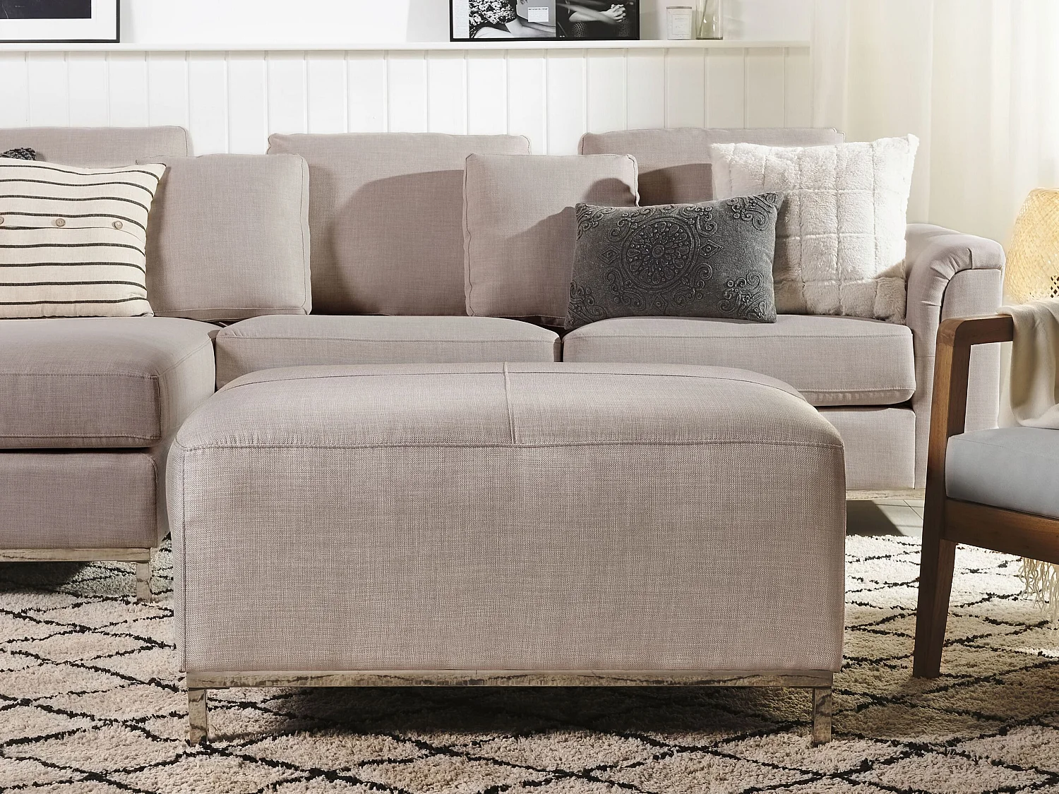 Ottoman OSLO Tissu Beige