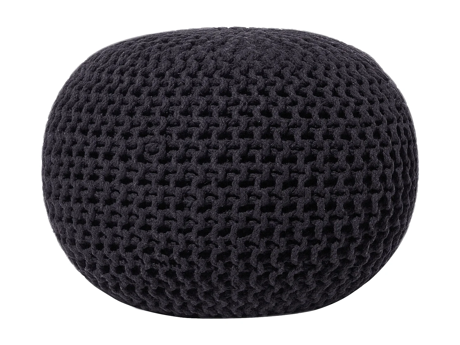 Pouf CONRAD Coton Noir 50 cm 50 cm 35 cm