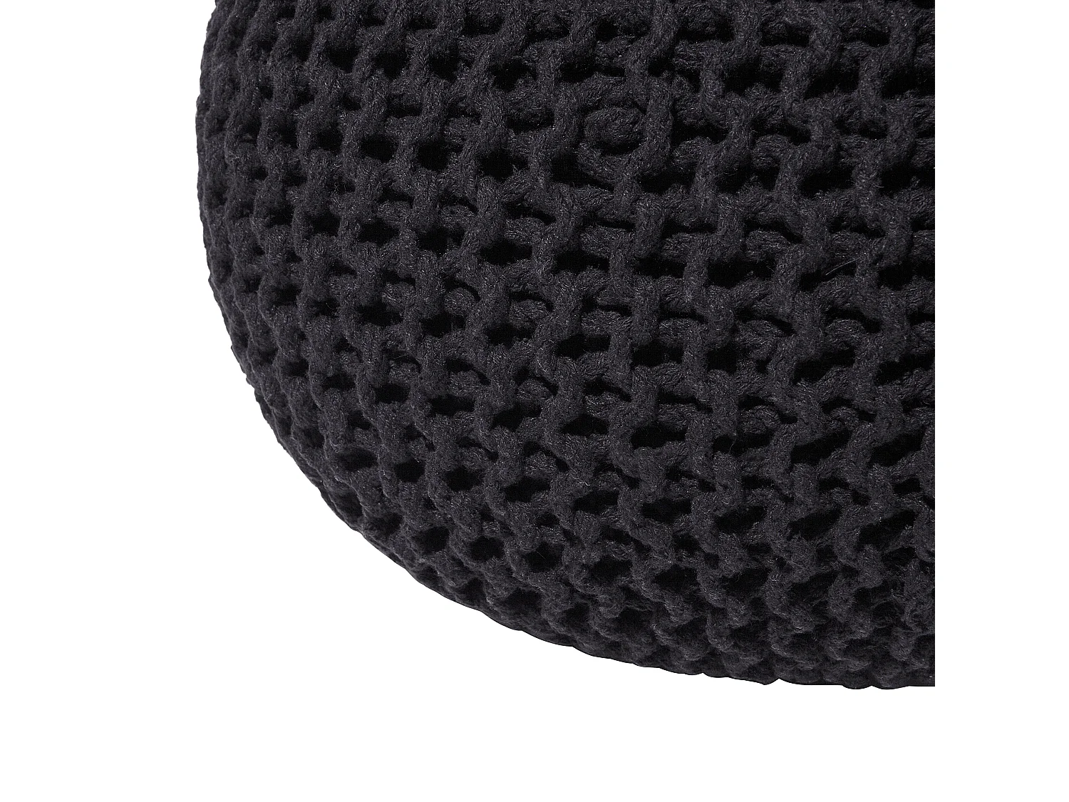 Pouf CONRAD Coton Noir 50 cm 50 cm 35 cm