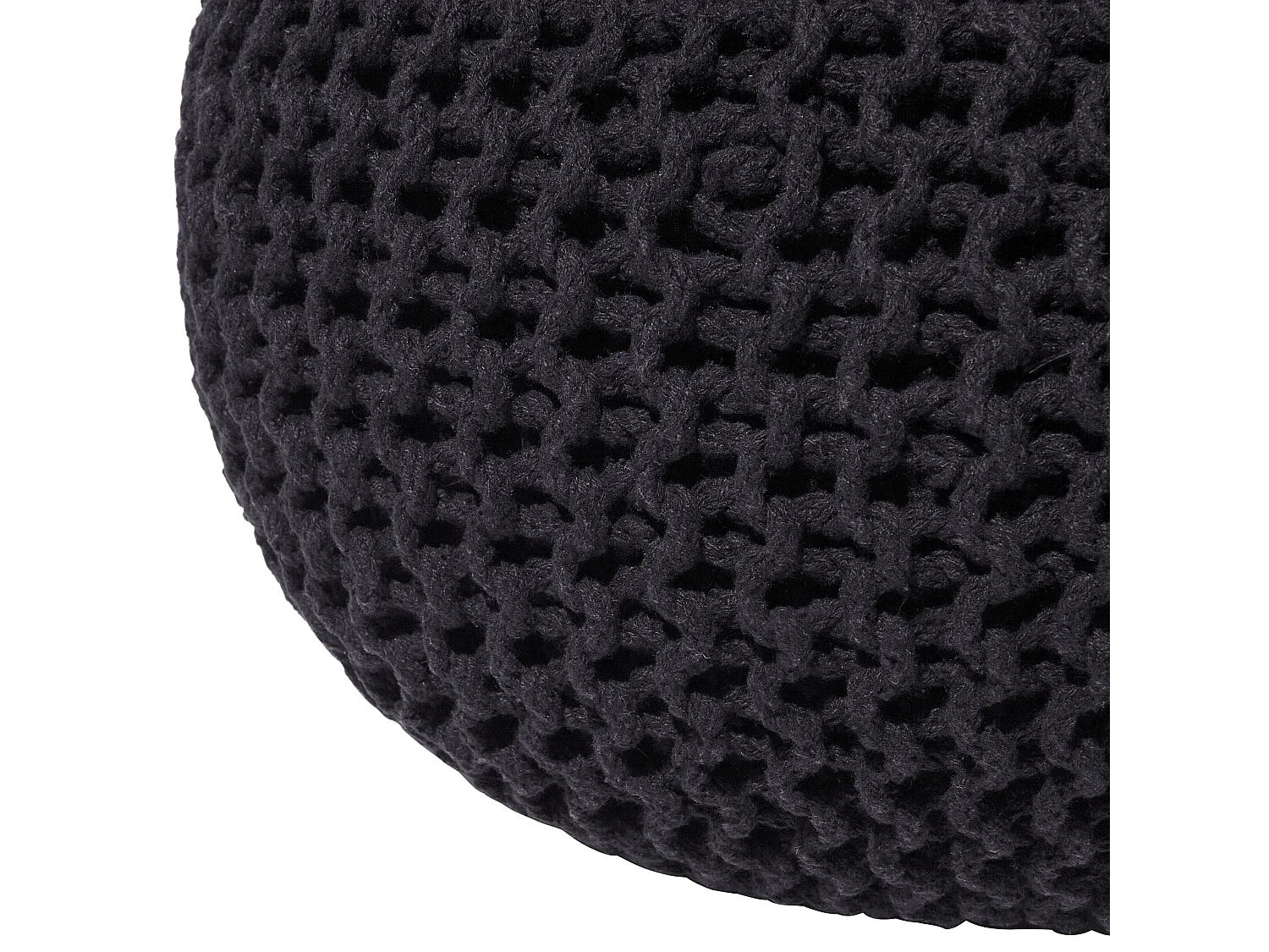 Pouf CONRAD Coton Noir 50 cm 50 cm 35 cm