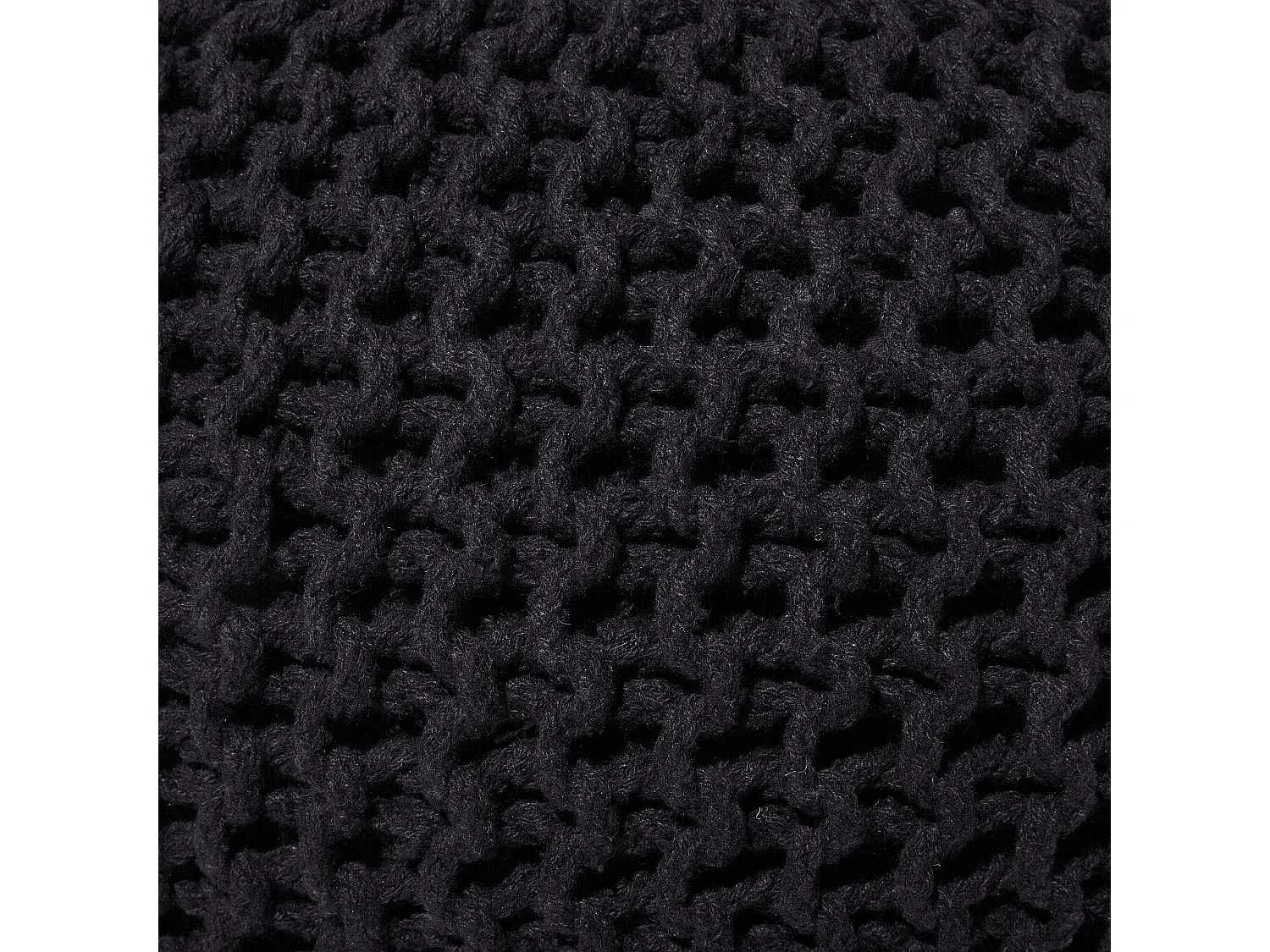 Pouf CONRAD Coton Noir 50 cm 50 cm 35 cm