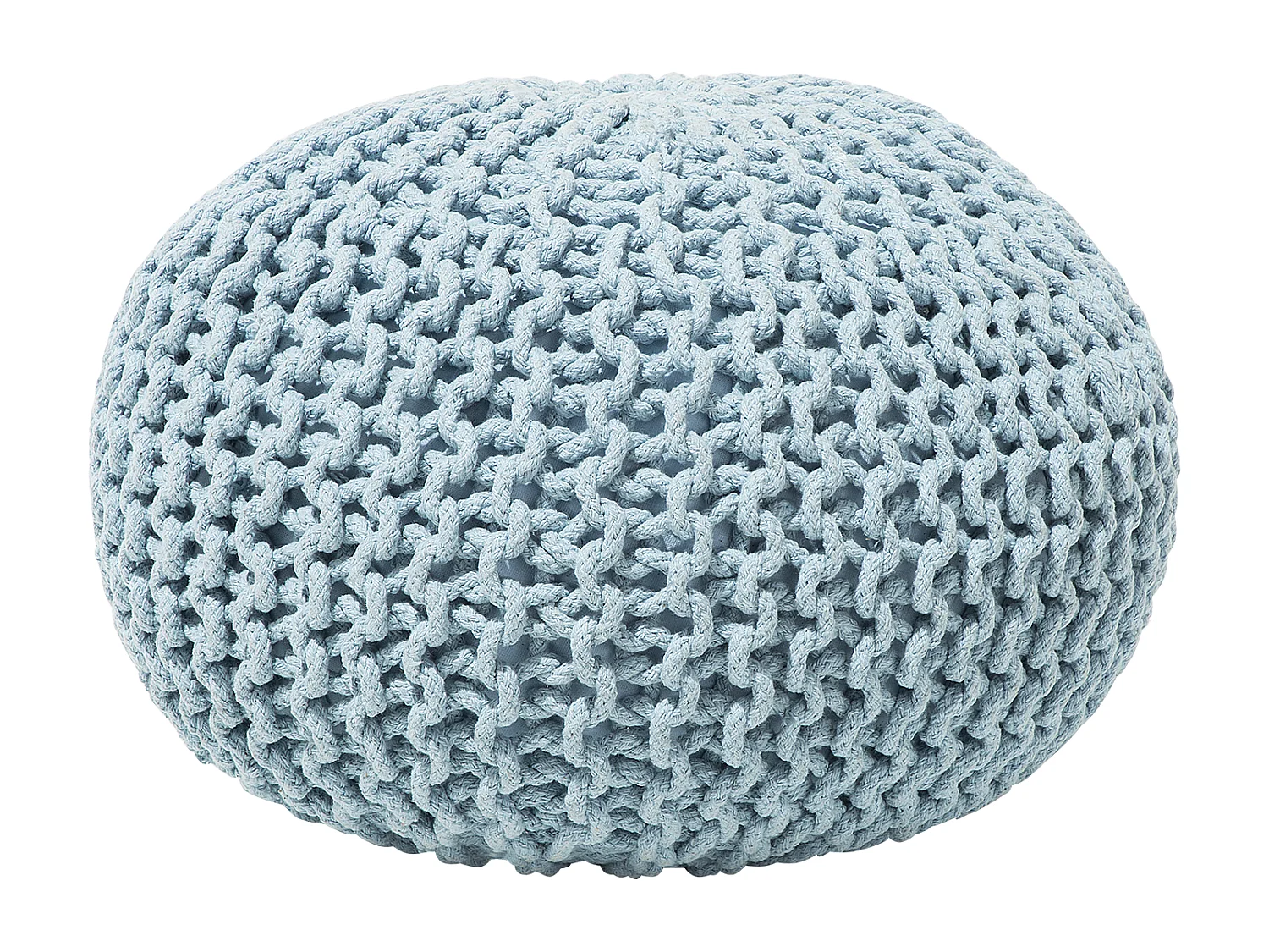 Pouf CONRAD Coton Bleu clair 50 cm 50 cm 35 cm