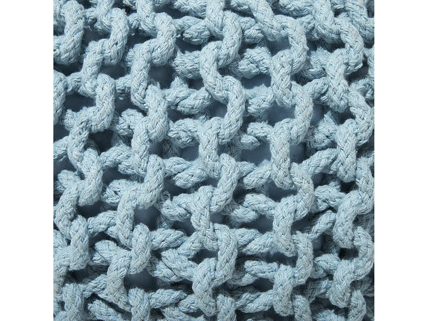 Pouf CONRAD Coton Bleu clair 50 cm 50 cm 35 cm