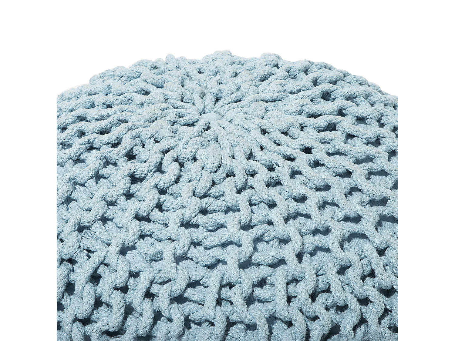 Pouf CONRAD Coton Bleu clair 50 cm 50 cm 35 cm