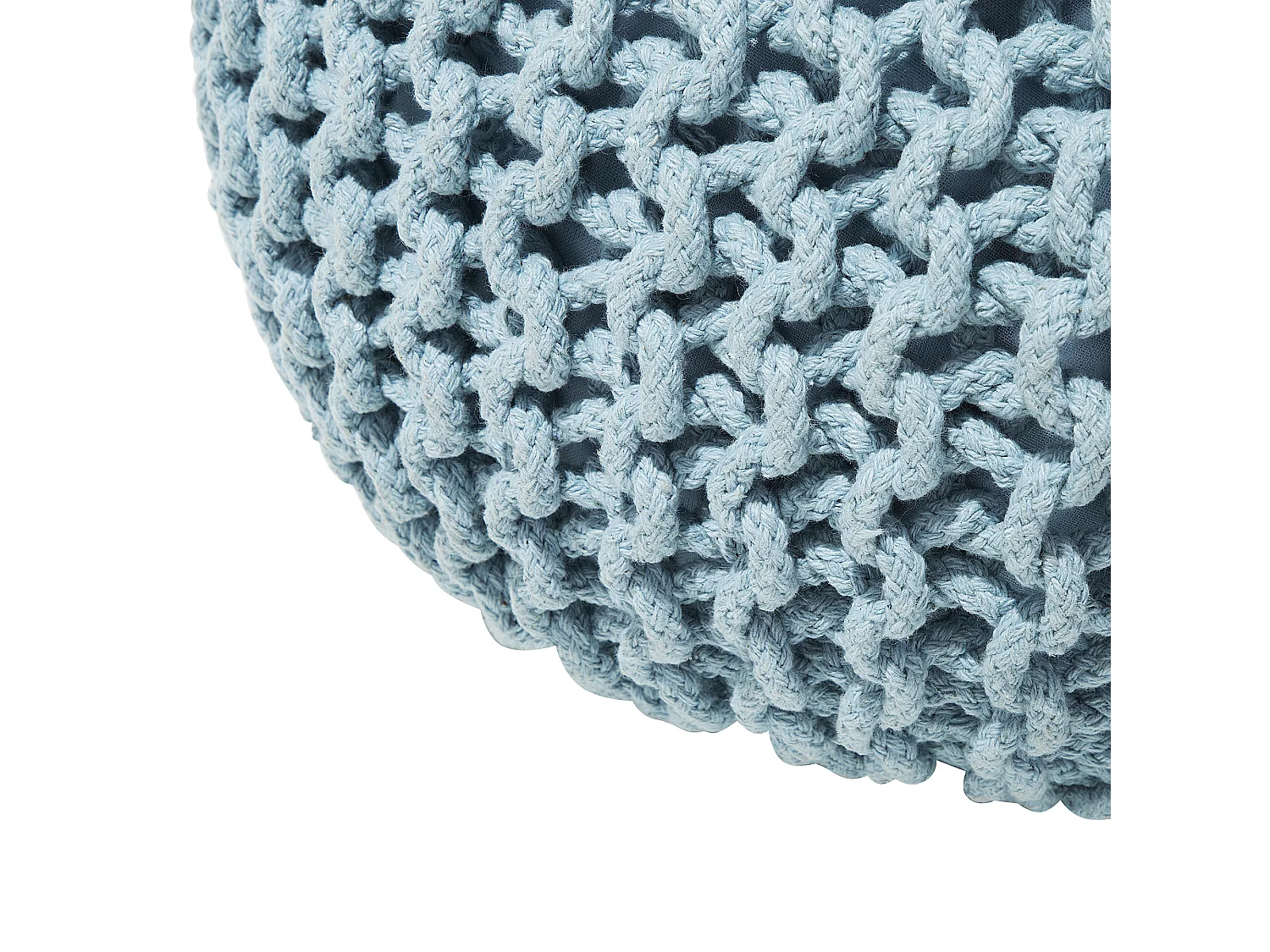 Pouf CONRAD Coton Bleu clair 50 cm 50 cm 35 cm