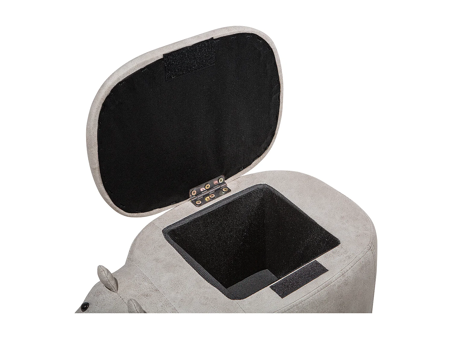 Tabouret de rangement animal HIPPO Cuir PU Gris clair