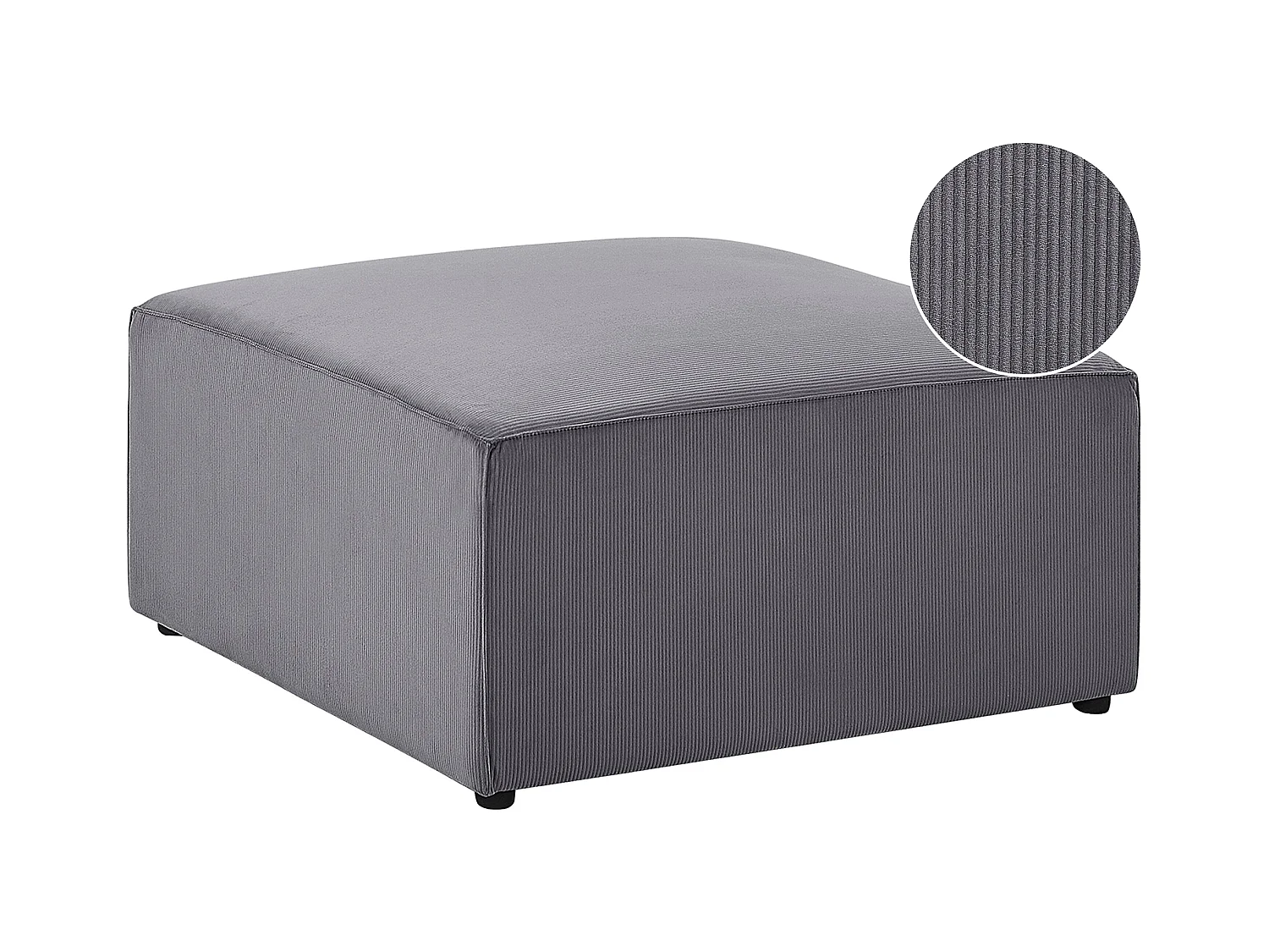 Ottoman LEMVIG Velours côtelé Gris
