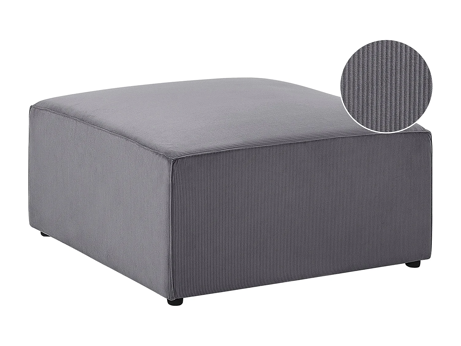 Ottoman LEMVIG Velours côtelé Gris