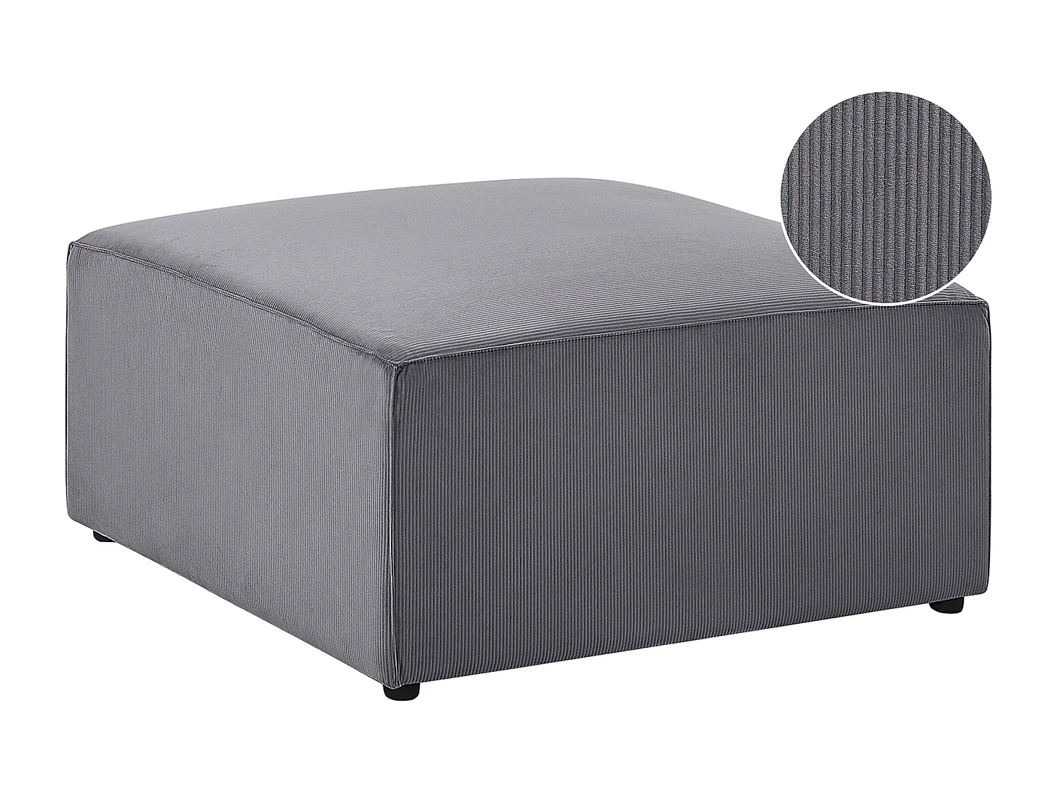 Ottoman LEMVIG Velours côtelé Gris