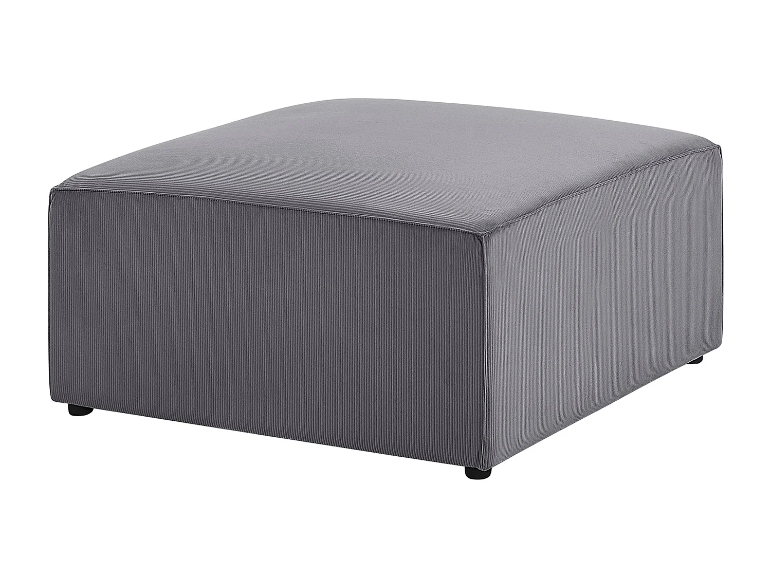 Ottoman LEMVIG Velours côtelé Gris