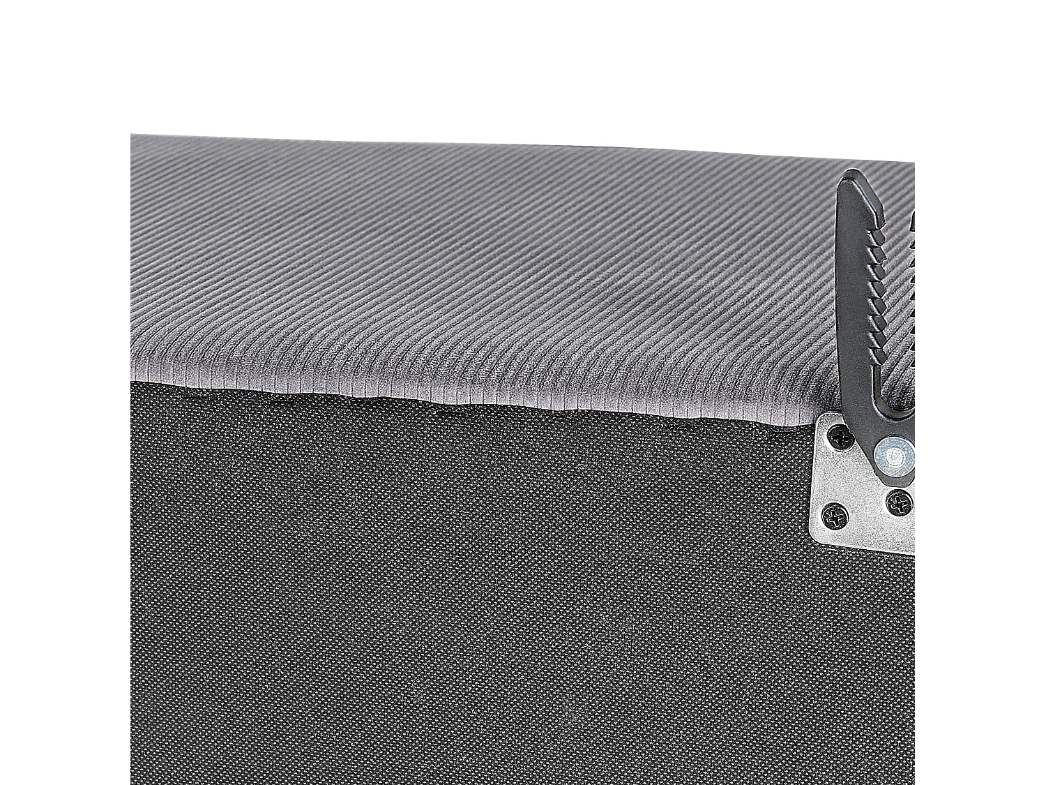 Ottoman LEMVIG Velours côtelé Gris