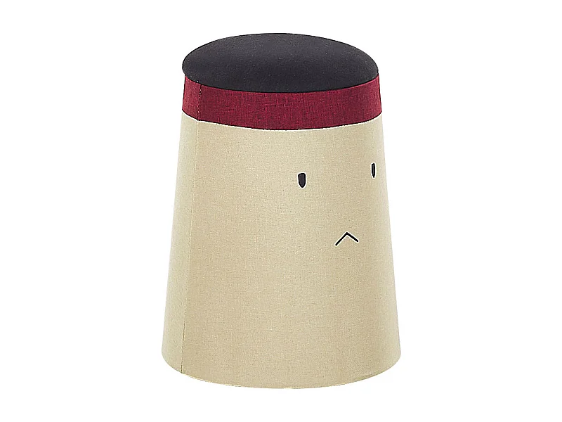 Pouf de rangement pour enfants SAMURAI Lin synthétique Beige