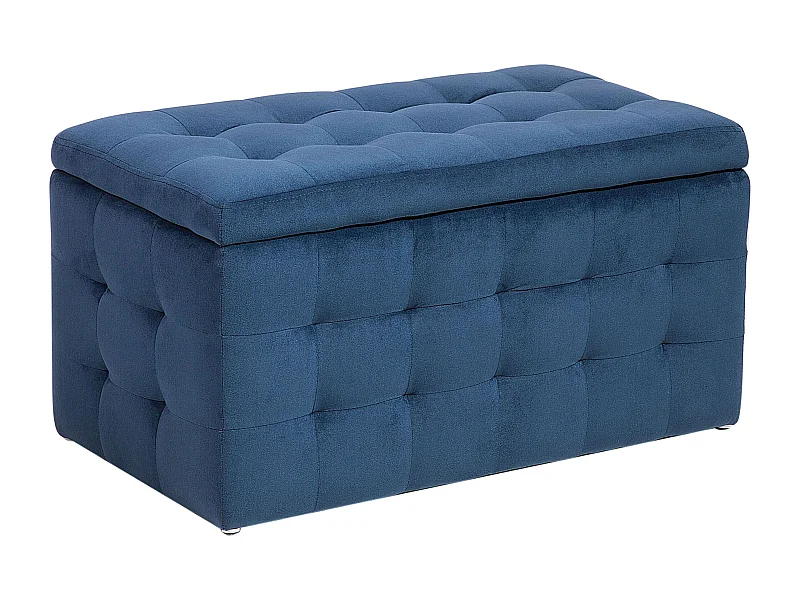 Pouf de rangement MICHIGAN Velours Bleu foncé