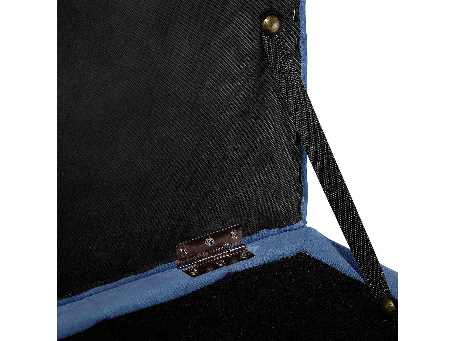 Otomana ze schowkiem MICHIGAN Welur Ciemnoniebieski