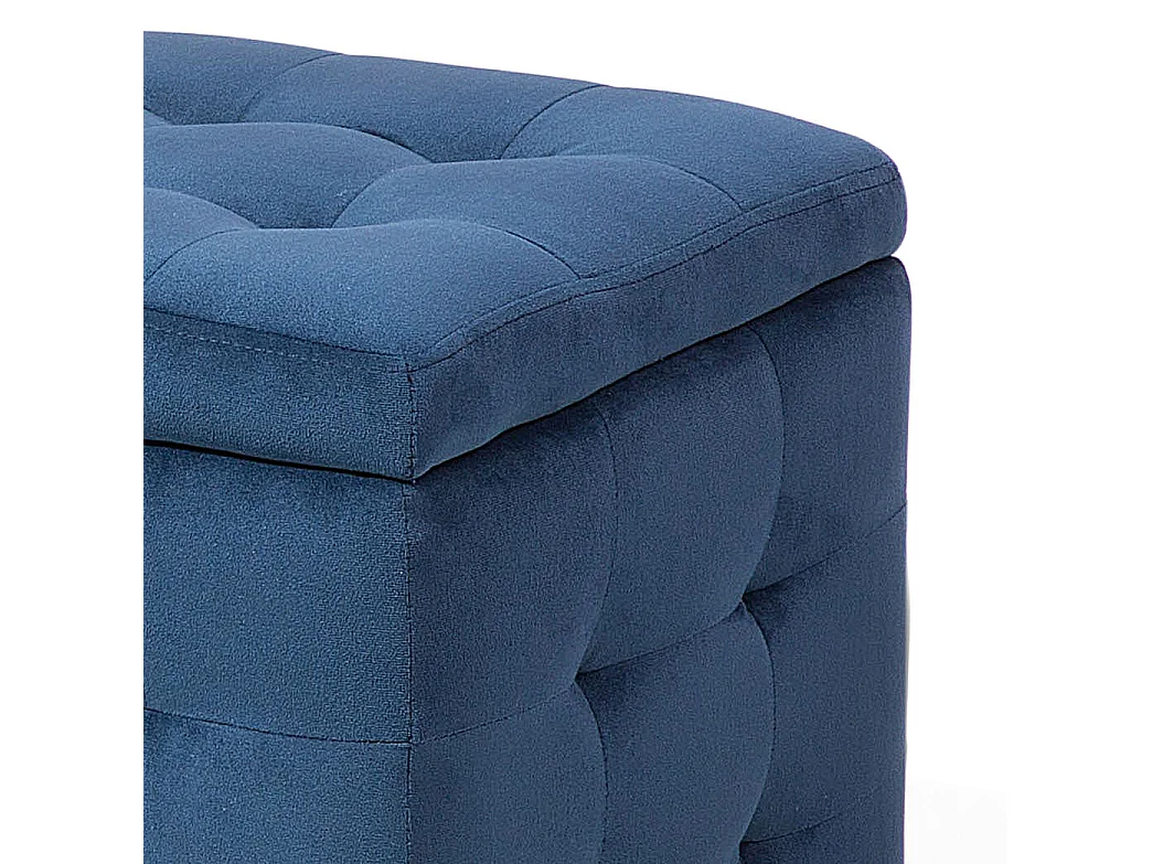 Otomana ze schowkiem MICHIGAN Welur Ciemnoniebieski