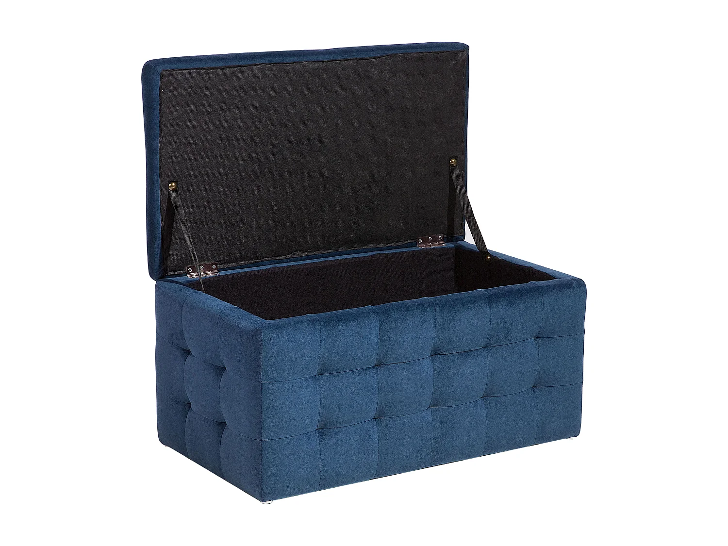 Pouf de rangement MICHIGAN Velours Bleu foncé