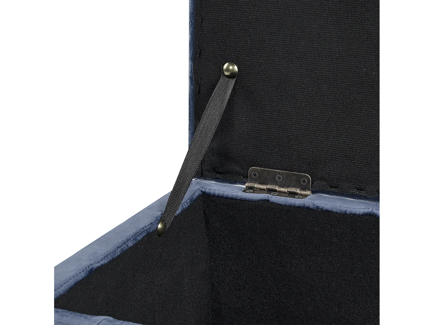 Pouf de rangement MICHIGAN Velours Bleu foncé