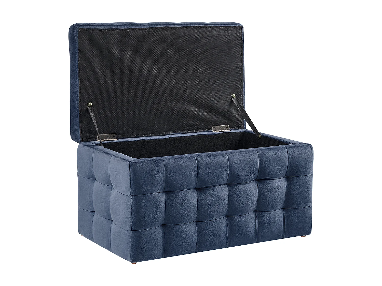 Opbergpoef MICHIGAN Fluweel Donkerblauw