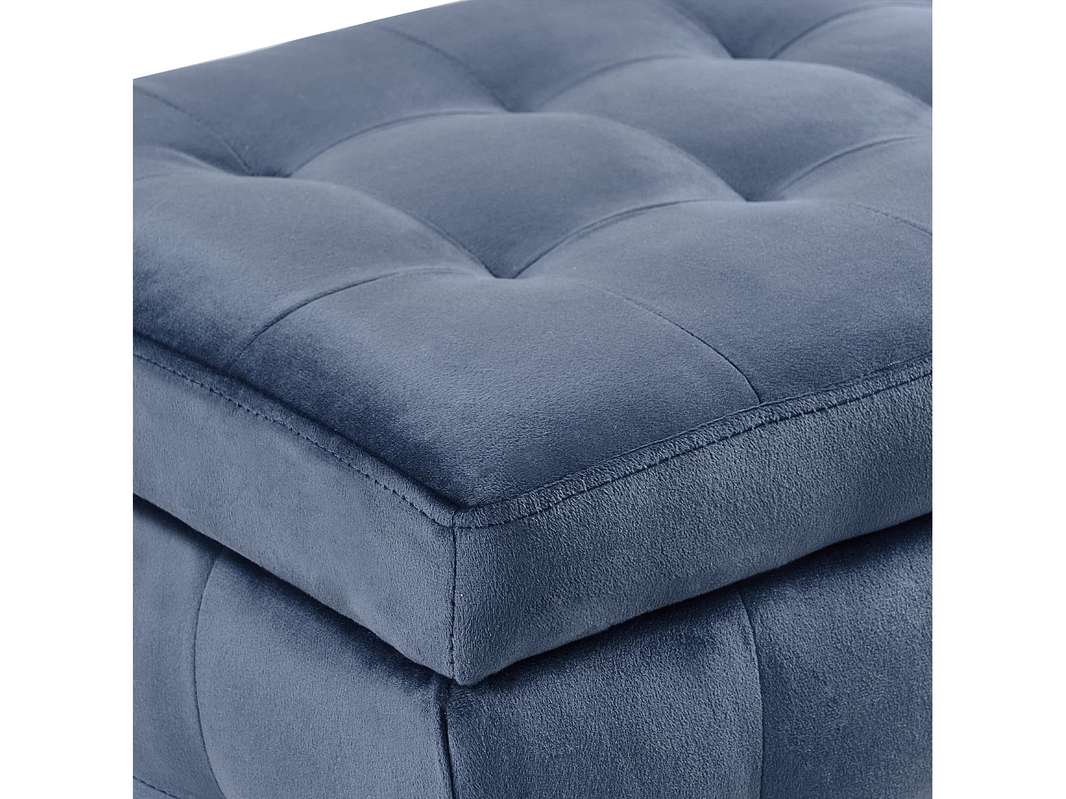 Opbergpoef MICHIGAN Fluweel Donkerblauw