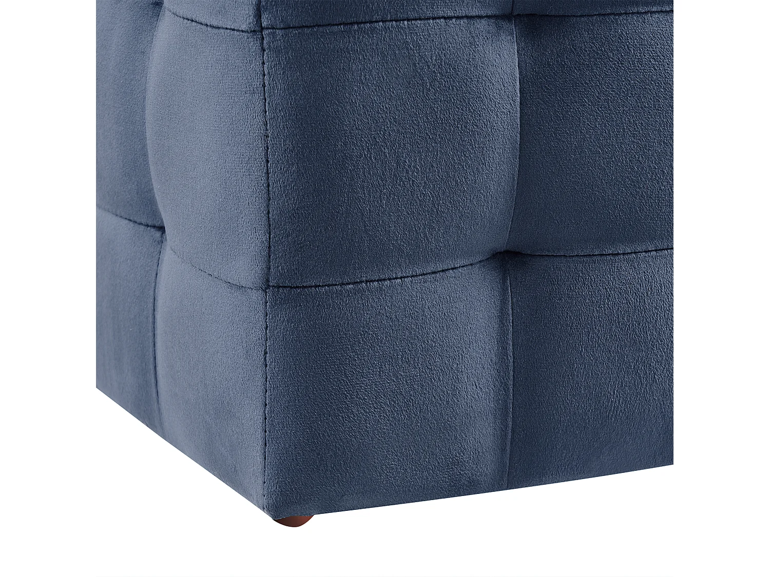 Opbergpoef MICHIGAN Fluweel Donkerblauw