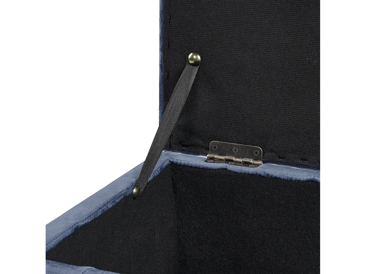 Opbergpoef MICHIGAN Fluweel Donkerblauw