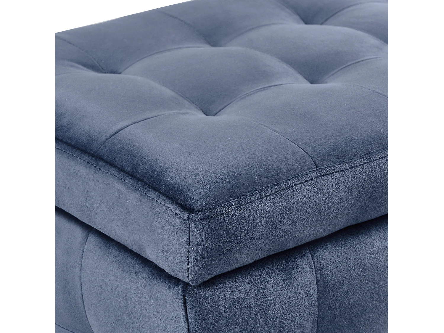 Opbergpoef MICHIGAN Fluweel Donkerblauw