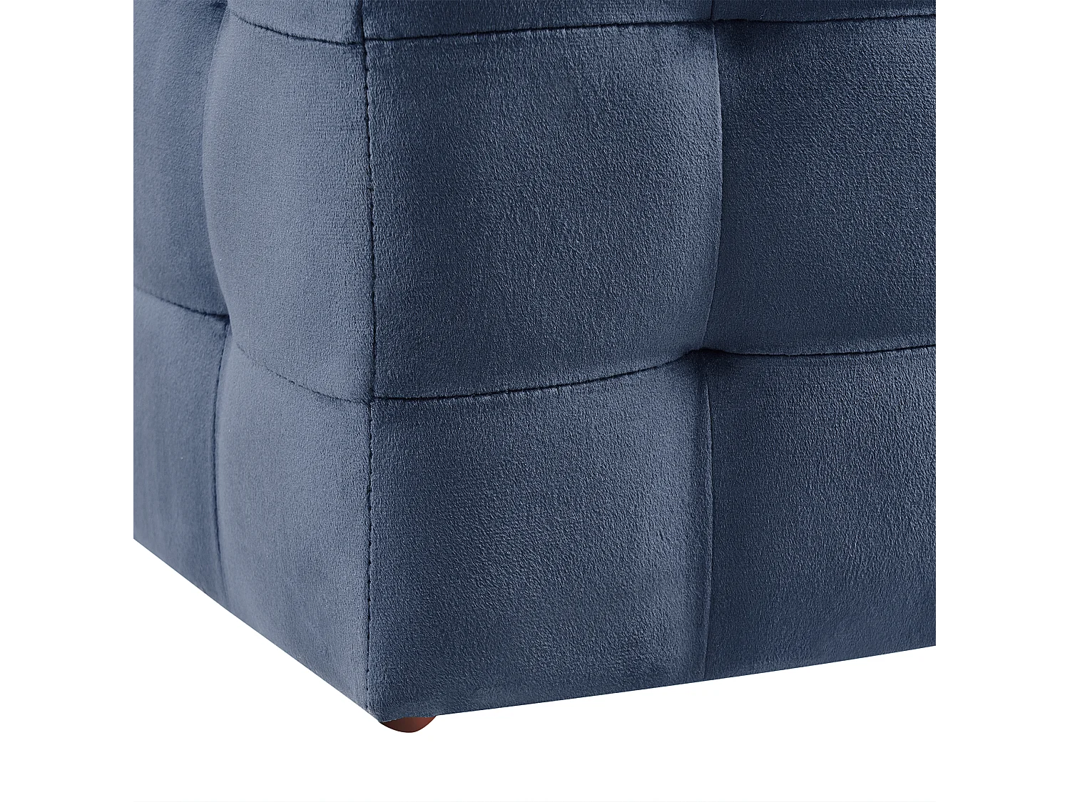 Opbergpoef MICHIGAN Fluweel Donkerblauw