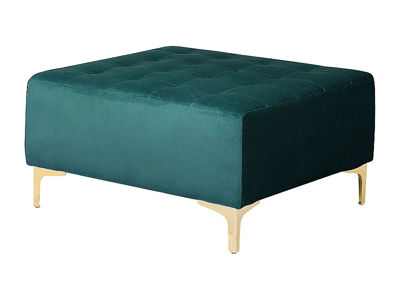 Ottoman ABERDEEN Velours Bleu paon