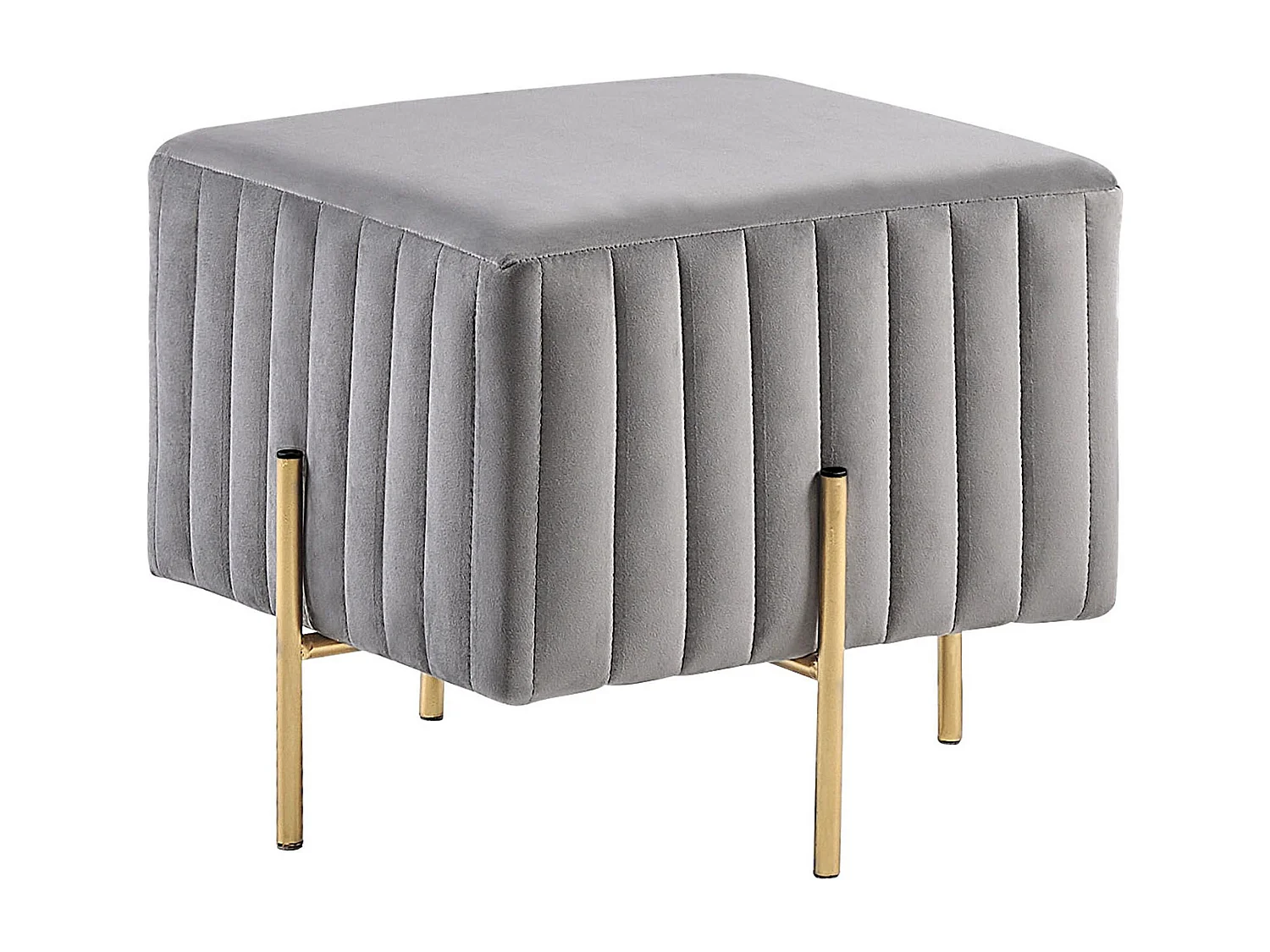 Hocker DAYTON Fluweel Lichtgrijs