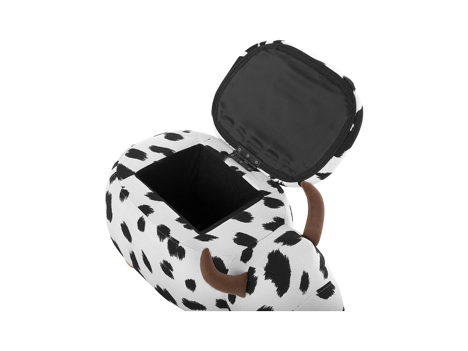 Pouf animaletto tessuto bianco e nero motivo mucca COW