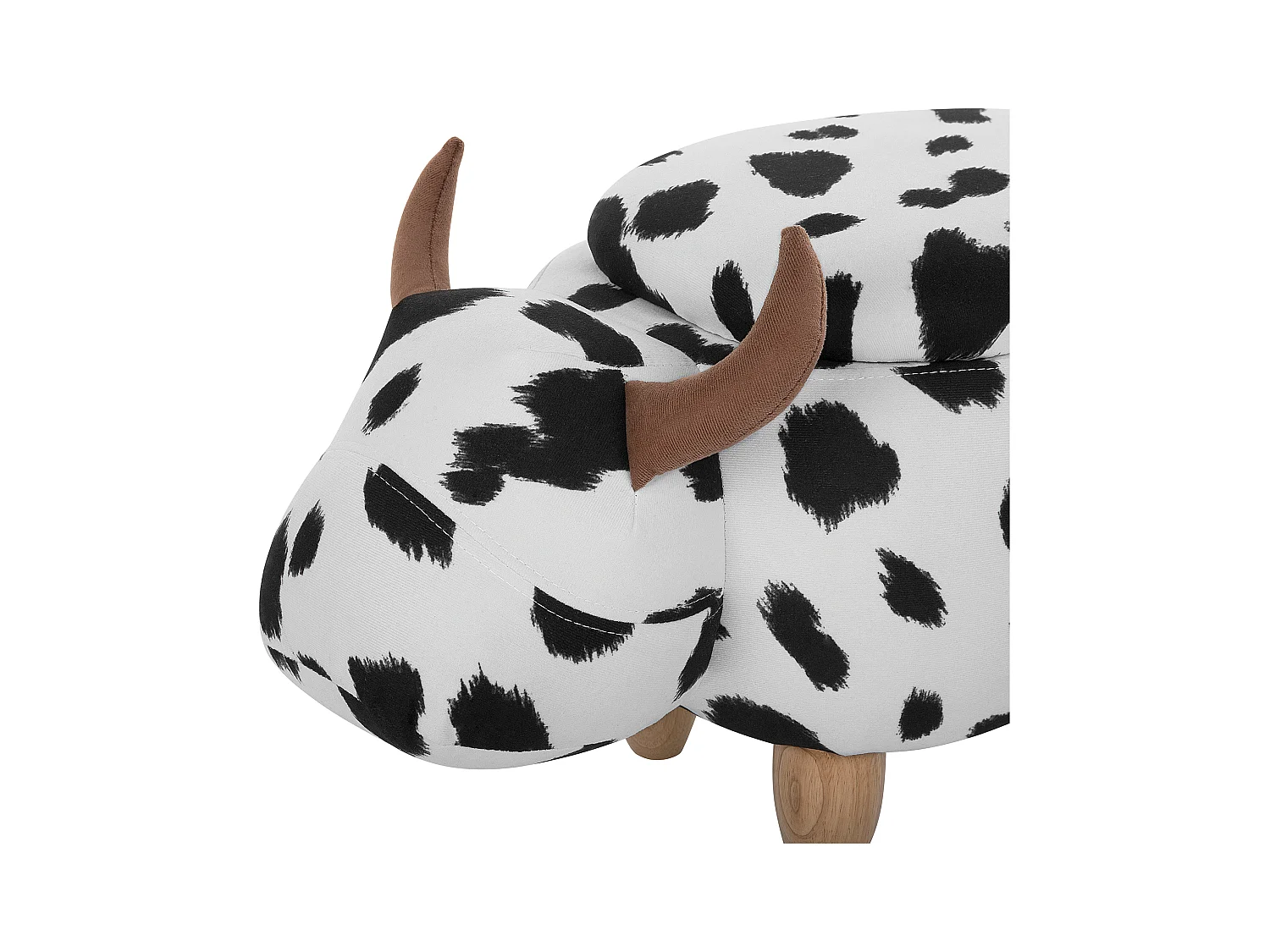 Pouf animaletto tessuto bianco e nero motivo mucca COW