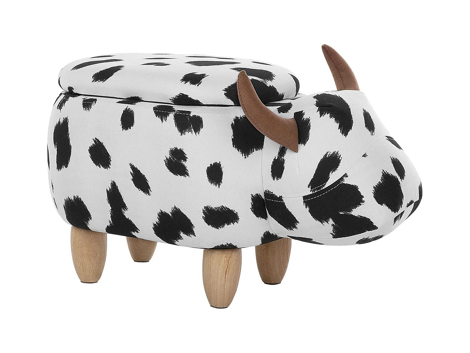 Tabouret de rangement animal COW Tissu Blanc