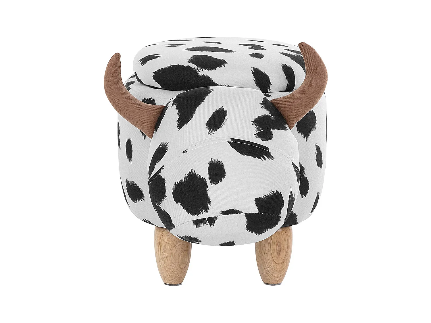 Puf animal con almacenaje COW Tela Blanco