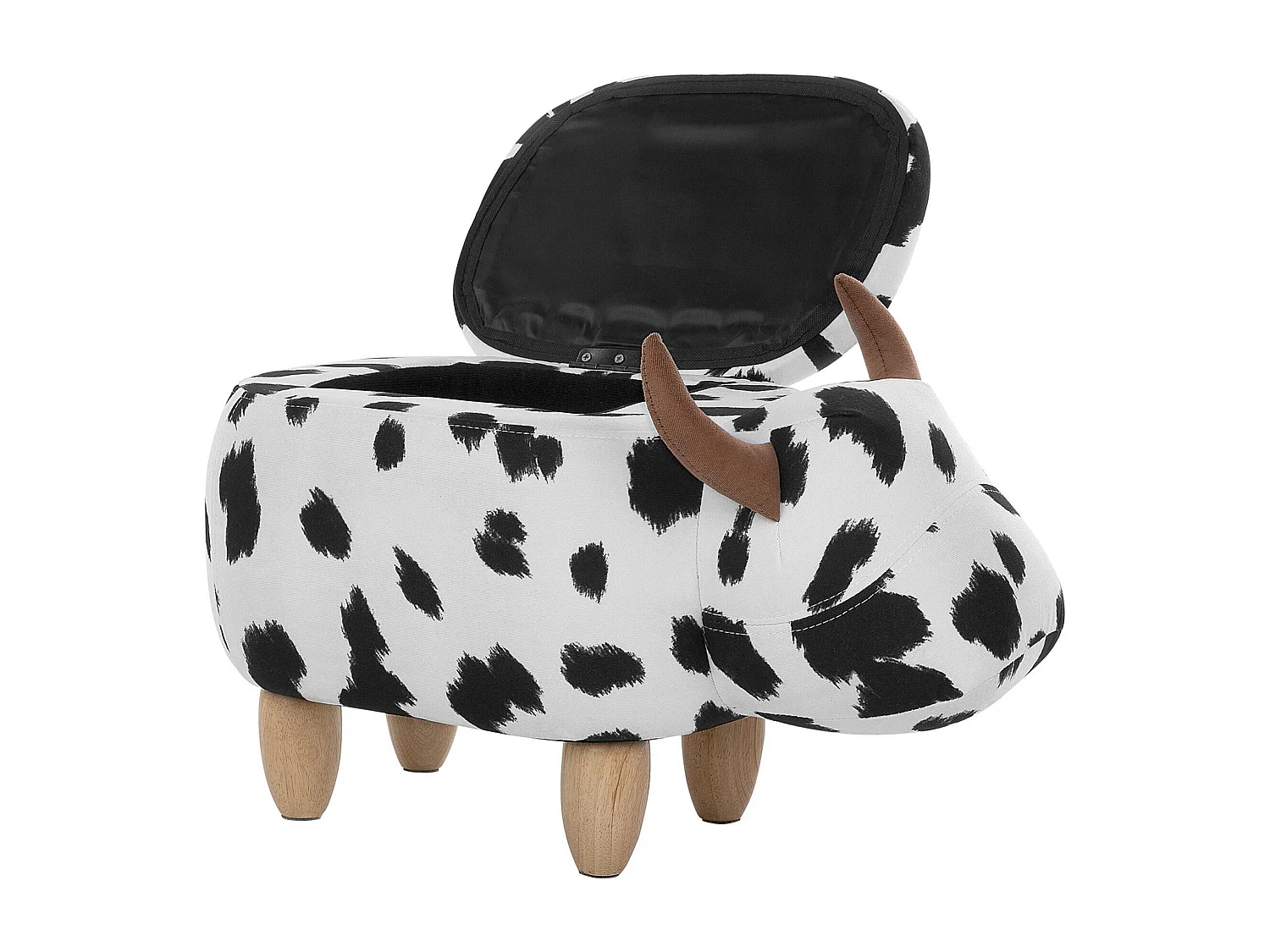 Tamborete animal com arrumação COW Tecido Branco