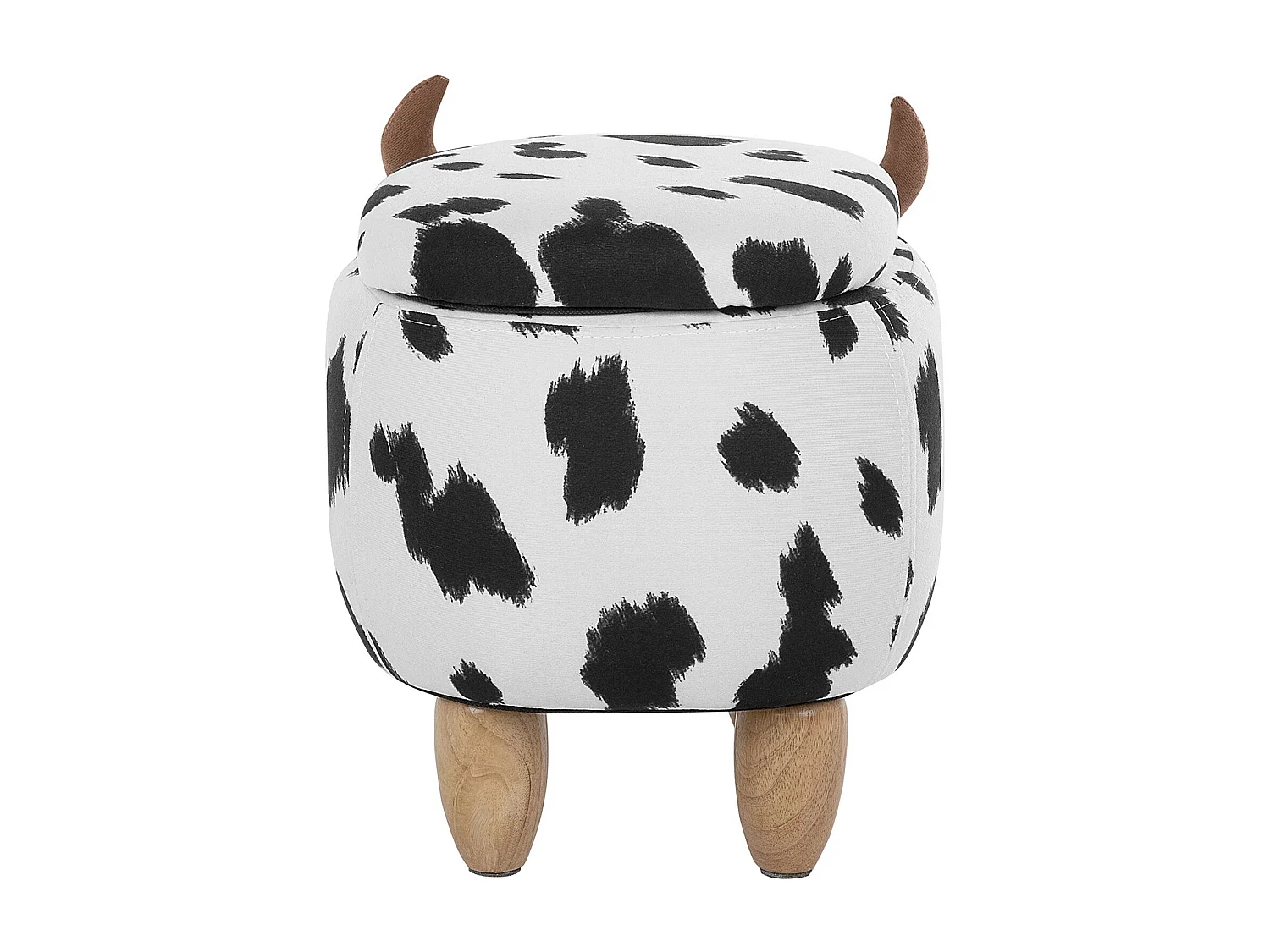 Tamborete animal com arrumação COW Tecido Branco