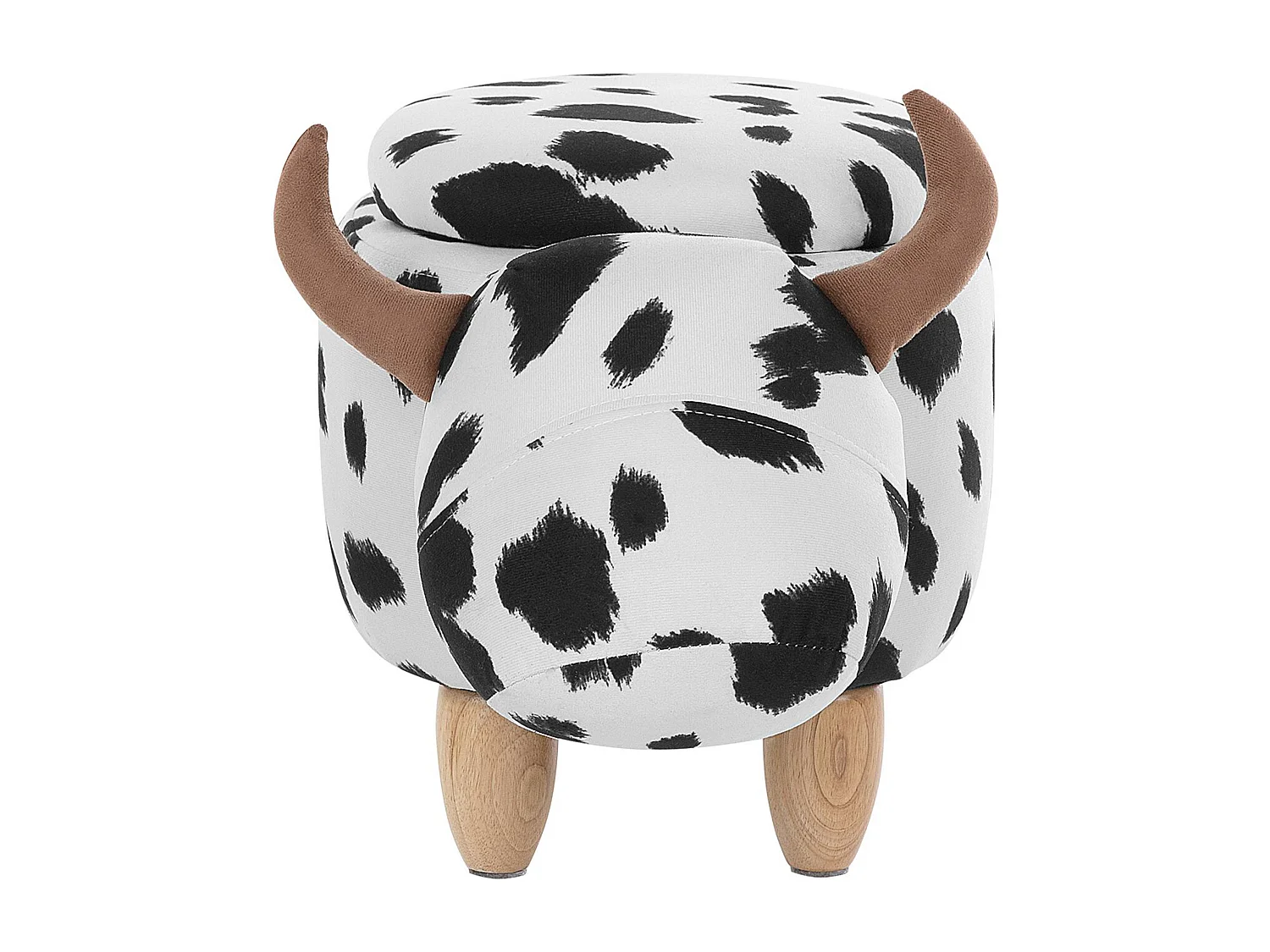 Tabouret de rangement animal COW Tissu Blanc Vache