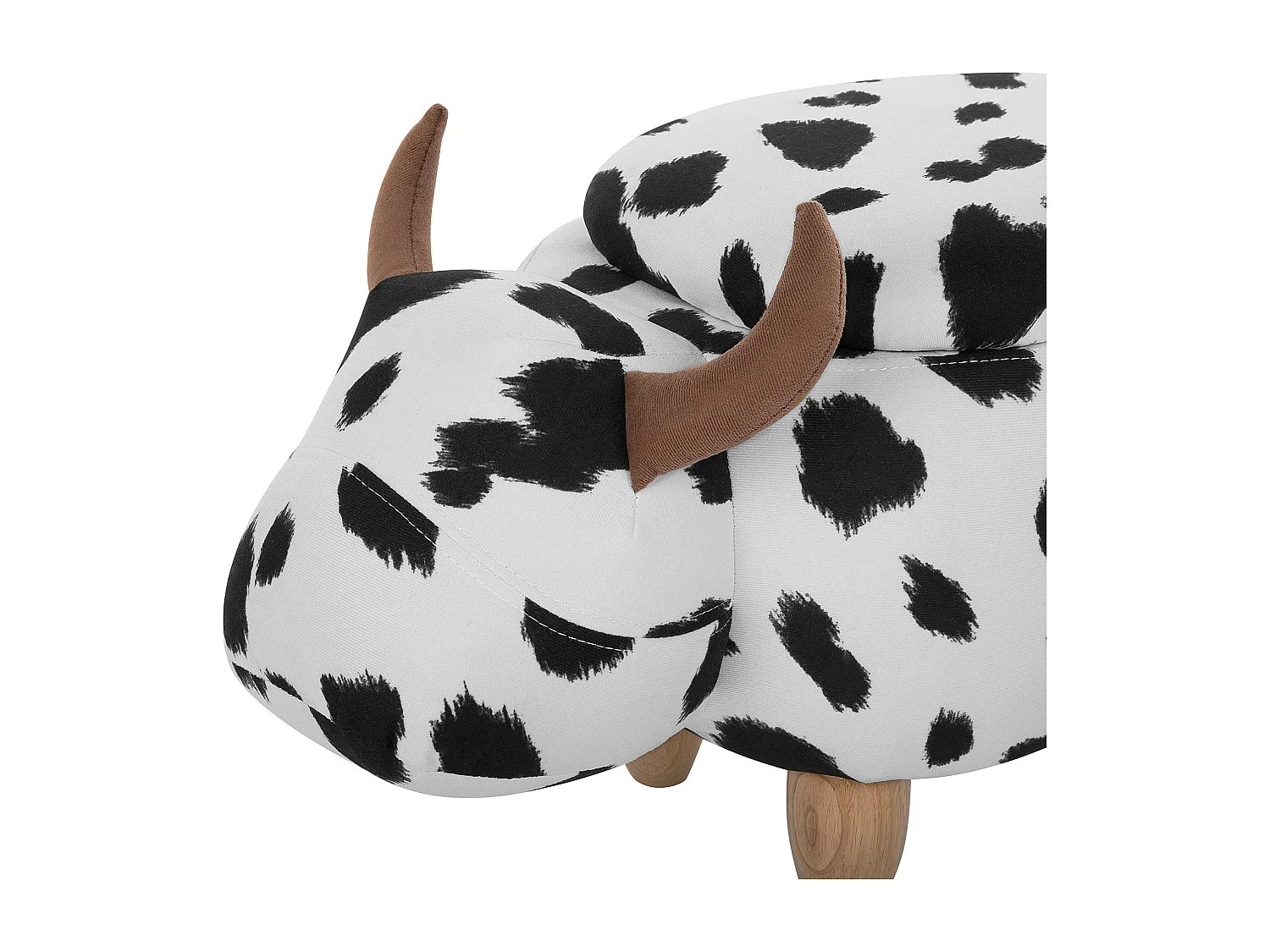 Tabouret de rangement animal COW Tissu Blanc Vache