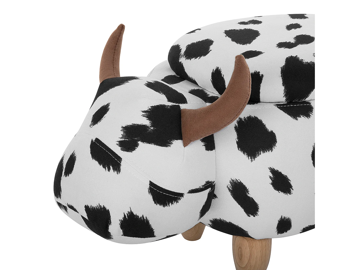 Tabouret de rangement animal COW Tissu Blanc Vache