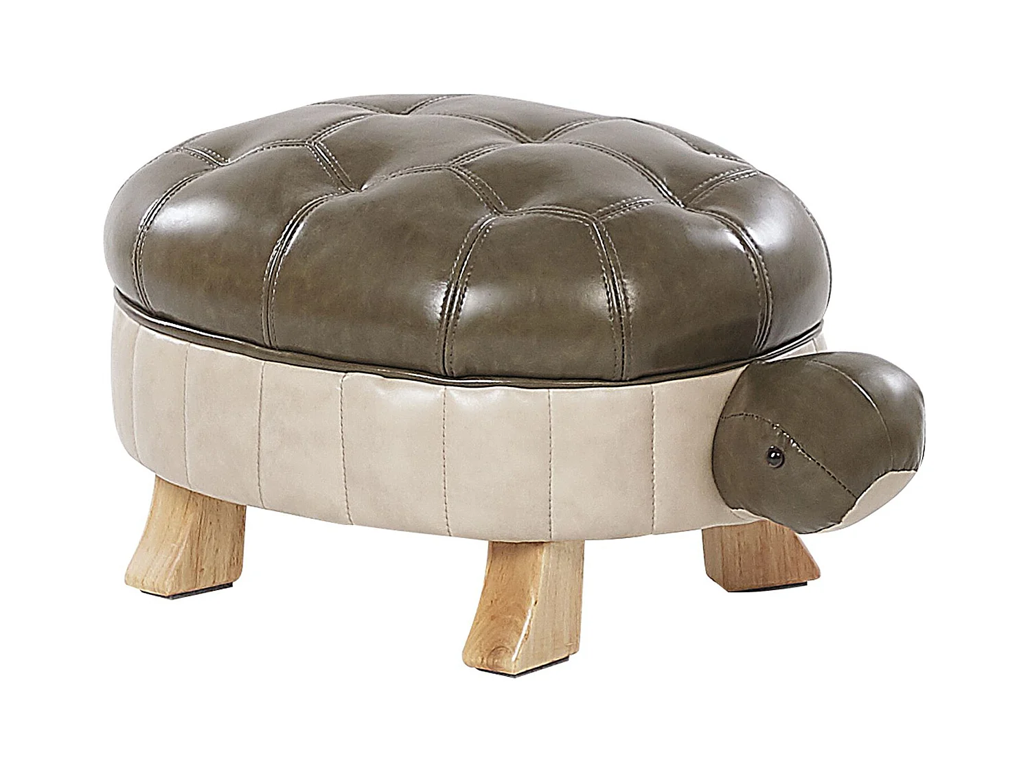 Tabouret animal TURTLE Cuir PU Vert foncé