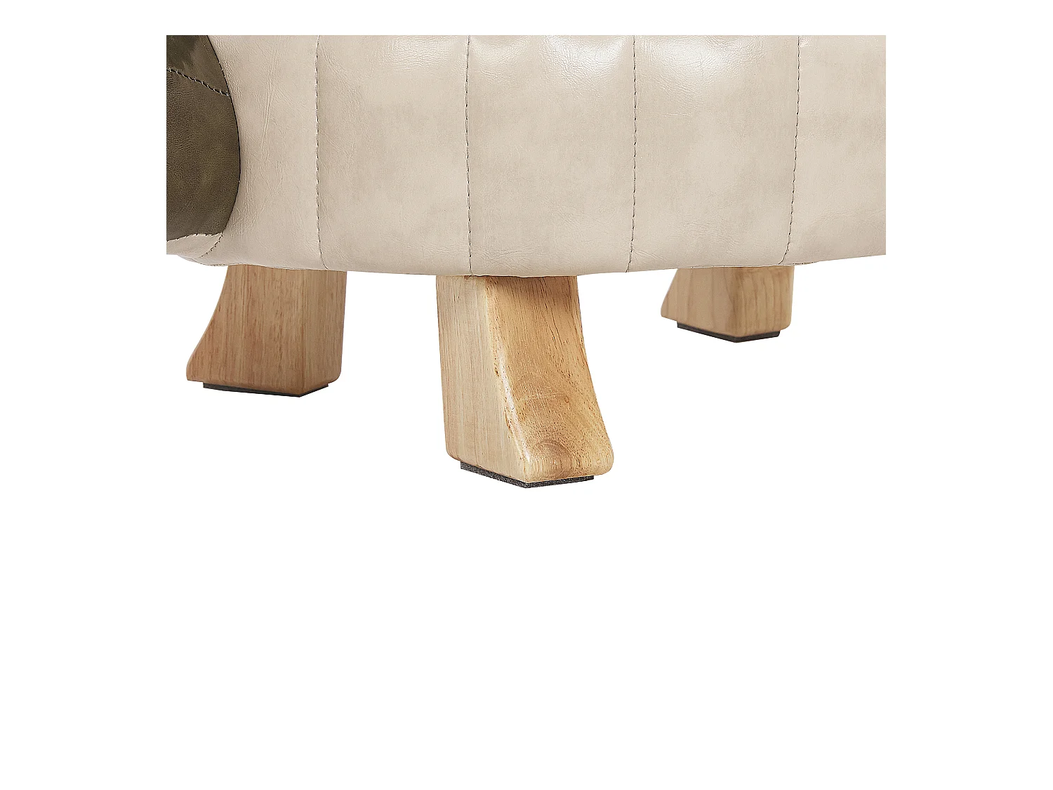Süßer Hocker für Kinder in Schildkrötenform dunkelgrün / beige Lederoptik Turtle