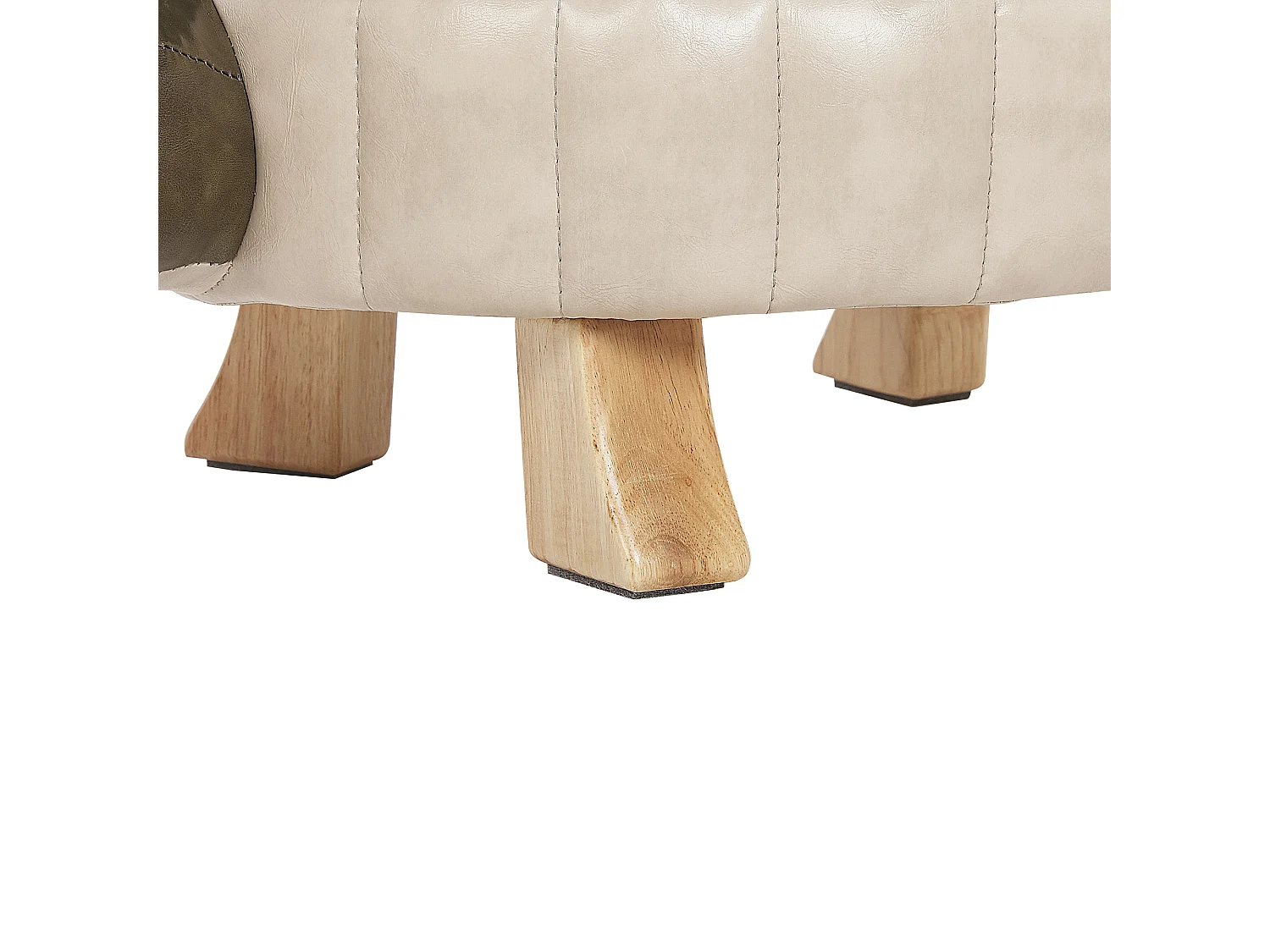 Süßer Hocker für Kinder in Schildkrötenform dunkelgrün / beige Lederoptik Turtle