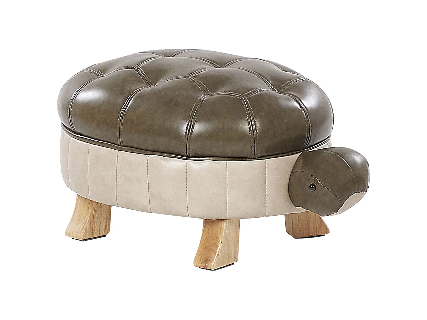 Animal Stool TURTLE Faux Leather Dark Green Turtle