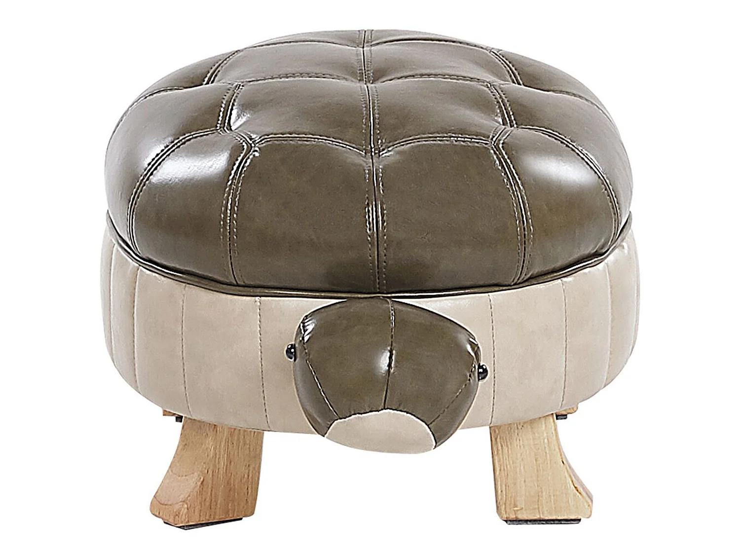 Animal Stool TURTLE Faux Leather Dark Green Turtle