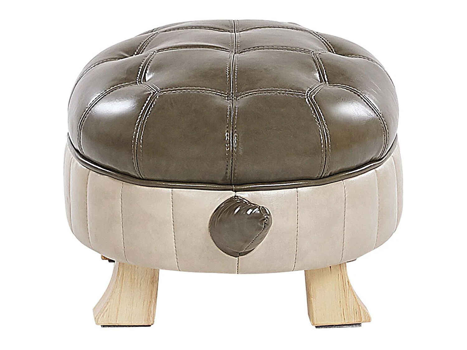 Animal Stool TURTLE Faux Leather Dark Green Turtle