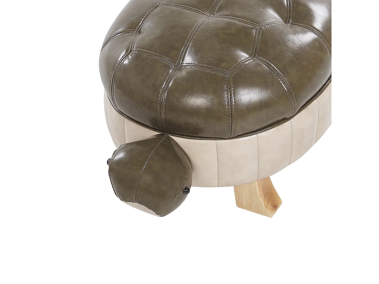 Animal Stool TURTLE Faux Leather Dark Green Turtle