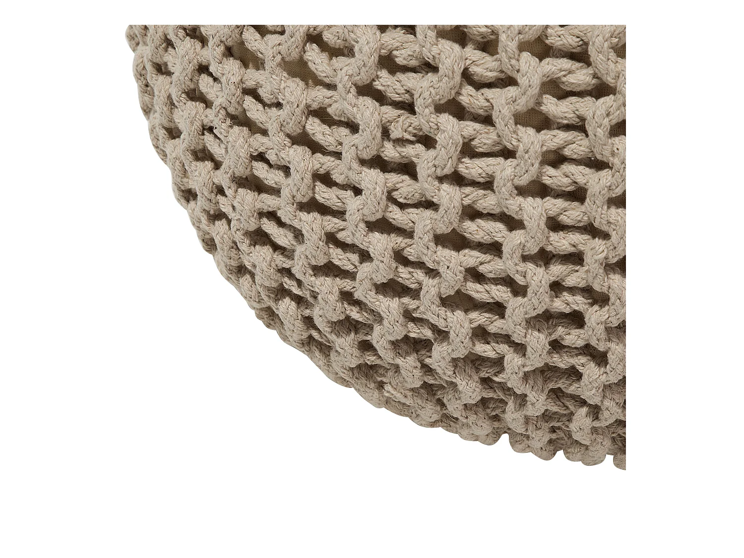 Pouf CONRAD Baumwolle Hellbeige 50 cm 50 cm 35 cm
