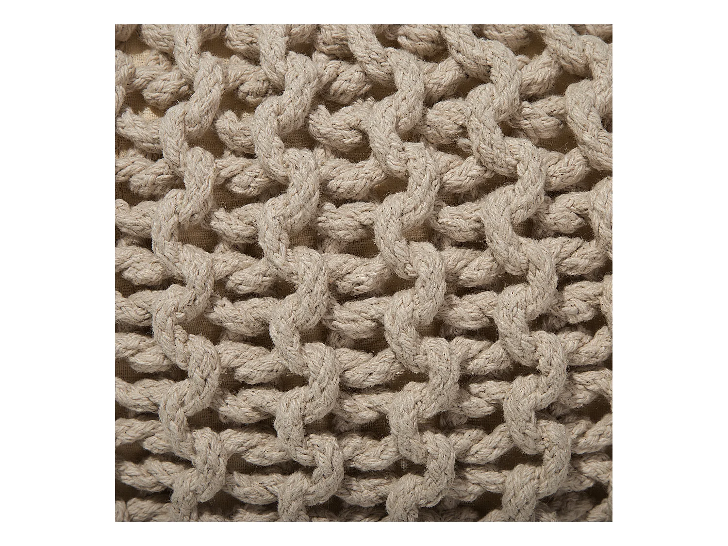 Pouf CONRAD Baumwolle Hellbeige 50 cm 50 cm 35 cm