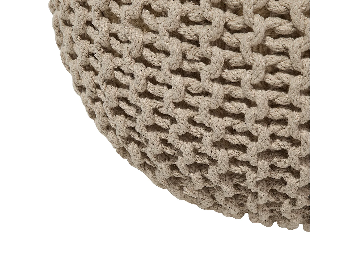 Pufe CONRAD Algodão Creme claro 50 cm 50 cm 35 cm