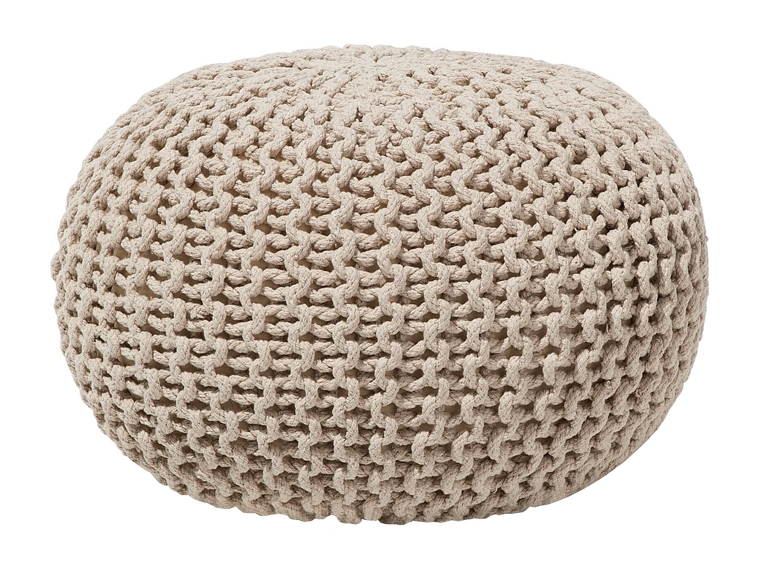 Pouf CONRAD Coton Beige clair 50 cm 50 cm 35 cm